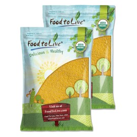 Food to Live Organic Polenta, 20 Pounds - Non-GMO Yellow Corn Grits, Ground Cornmeal, Quick Cooking, Vegan, Kosher, Bulk, For Hot Cereal and Porridge. Low Sodium, Milled Maize, Corn Meal, Made in USA