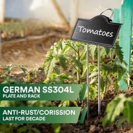 ELEMAKE 25Pack Metal Plant Labels Weatherproof Stainless Steel304 Garden Markers Flowers