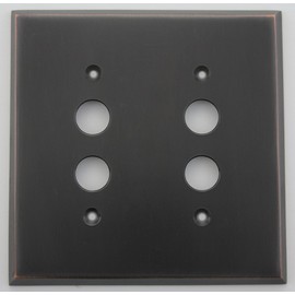 Classic Accents Oil Rubbed Bronze 2 Gang Push Button Light Switch Switchplate
