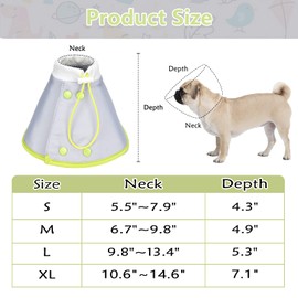 Vehomy Cat Recovery Collar Adjustable Cat Dog Cone Collar Pet Elizabethan Collar Soft Lightweight Dog E Collar for Cat Kitten Puppy to Stop Licking Wounds After Surgery Grey L