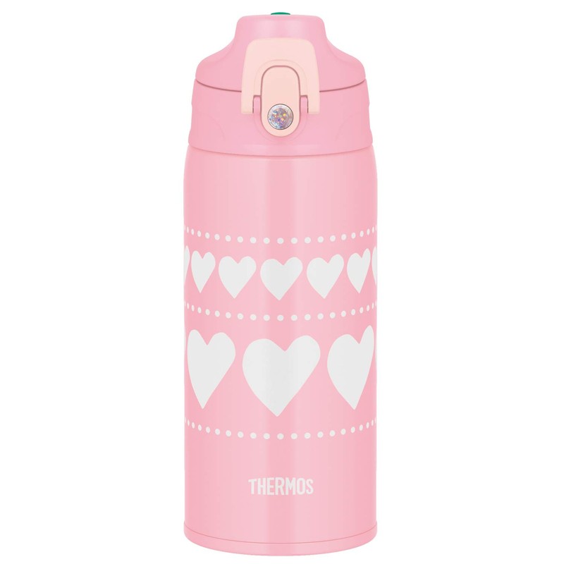 Thermos Vacuum Insulated 2-Way Bottle 0.6L/0.63L Pink Heart FJJ-600WF PHT
