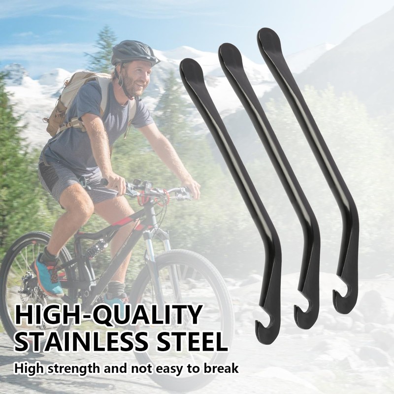 Pack of 3 Bicycle Tyre Levers, Robust Tyre Levers for