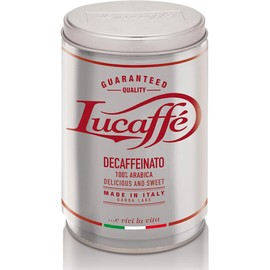 Lucaffé, Decaffeinated 100% Arabica, High Quality Coffee Beans, Intense and Rich Aroma (250 g x 3), Recyclable Steel Tin, Low Temperature Roasting