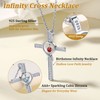 Suplight 925 Sterling Silver Cross Necklace Women June Birthstone Infinity