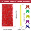 20 Pack Cellophane Basket Bags with Pull Bow Set Christmas