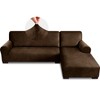 Pfrstuv Sectional Couch Covers, Leather Look Sofa Cover L Shape