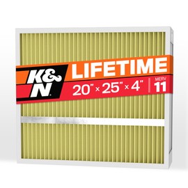 K&N 20X25X4 HVAC Furnace Air Filter, Lasts a Lifetime, Washable, Merv 11, the Last HVAC Filter You Will Ever Buy, Breathe Safely at Home or in the Office, HVC-42025