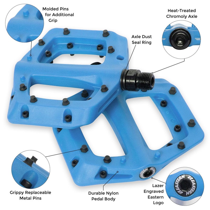 Eastern Nylon Linx Pedals 9/16 - Lightweight, High-Grip MTB &