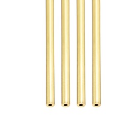 DTGN 2 mm x 0.5 mm x 300 mm (AD x Wall TxL) Brass Pipe - 4 Pack - Good for Machine Equipment Crafts Decorative Frames - Round Metal Tubes
