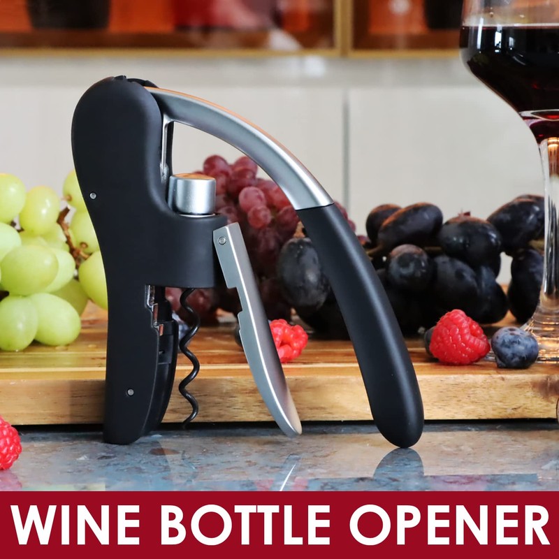 KEISSCO Wine Bottle Opener Manual Vertical Lever Corkscrew with Foil