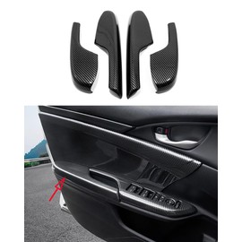 ANUNFRRE Car Accessories Fit for Honda Civic 10th Gen 2016-2021 ABS Carbon Fiber Interior Door armrest Panel Protective Cover Trim 4PCS Set