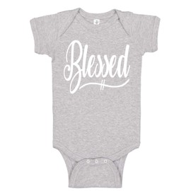 Aiden's Corner Handmade Baby Boy Girl Baptism Christening Blessed Bodysuit (0-3 Months, Heather)