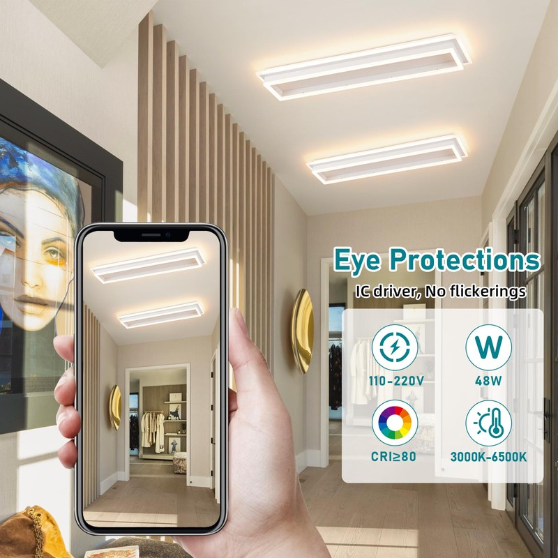 Vloitgol Dimmable Led Ceiling Light with Remote Control 31.5in Modern
