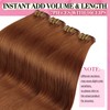 YoungSee 22inch 120g 7pcs Clip in Human Hair Extensions Copper
