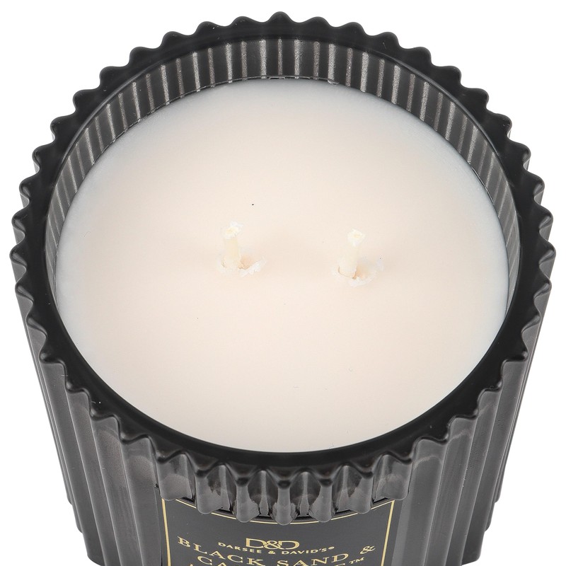 Darsee & David's, Black Sands & Cashmere Ribbed Candle, 10