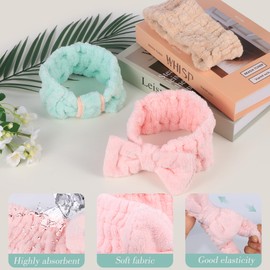 DiyJibb Spa Headband and Wristband Set - 3-Piece Skincare Headbands & 6-Piece Wrist Spa Wristbands for Women,Facial Hairbands for Washing Face, Makeup, Sports, Yoga, Headband for Washing Face