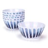 KX-WARE Blue Stripe Melamine Bowls, 6-inch 100% Melamine Cereal/Soup/Salad Bowls,