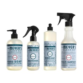 MRS. MEYER'S CLEAN DAY Snow Drop Scent Variety Pack, Room Freshener 8 Fl Oz, Liquid Hand Soap 12.5 Fl Oz, Liquid Dish Soap 16 Fl Oz, Multi-Surface Cleaner 16 Fl Oz, 1 CT