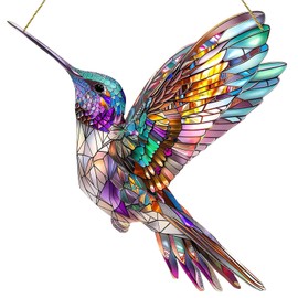 Suncatcher Window, Hummingbird Suncatcher, Window Decoration, Hanging Hummingbird Suncatcher, 2D Acrylic Ornament, Suncatcher, Suitable for Windows, Living Rooms, Walls, Garden Decoration
