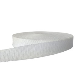 MONIDOOR Correa de algodón de 1 pulgada 6 yardas de peso medio de poliéster para bolsas de tela, correas de correa, accesorios para exteriores (1 pulgada a 6 yardas, blanco 160629)