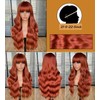 CoCrowns Wig with Bangs Long Wavy Wigs for Women Long