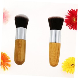 TOVINANNA 2pcs Makeup Brushes Set Foundation Blush Brush Compact Travel Set Soft Dense Applicator Cosmetic Kit Smooth Handle