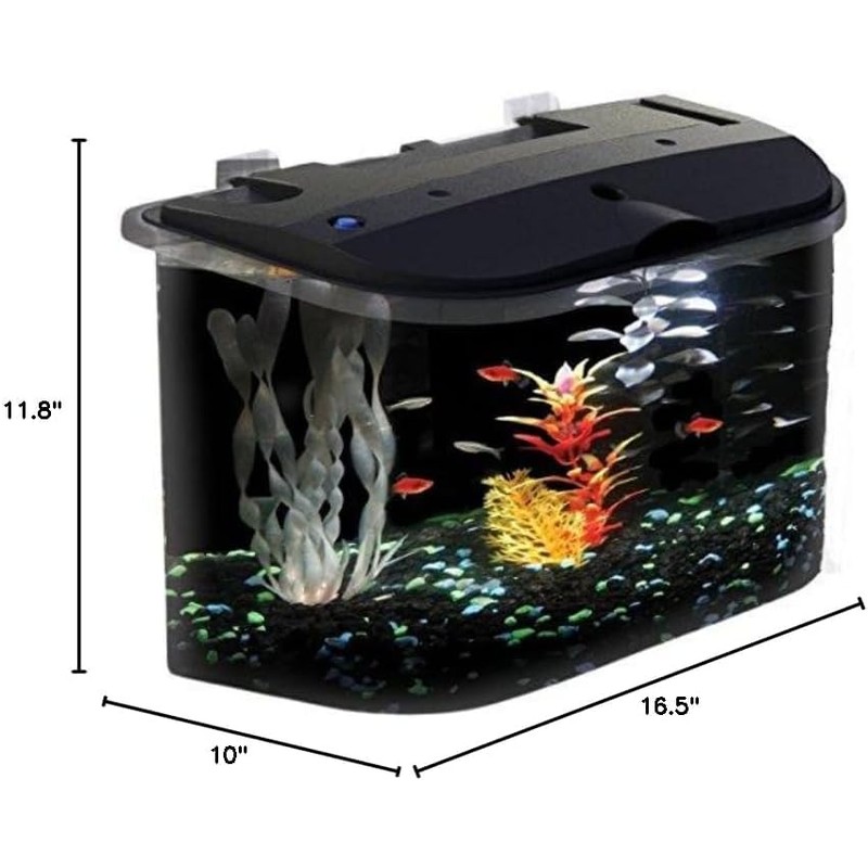 Koller Products 5-Gallon Aquarium Kit with LED Lighting and Power