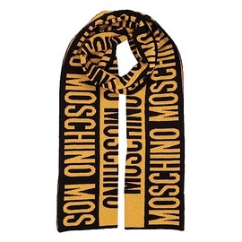 Moschino women wool scarf black - yellow