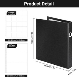 ENPOINT Acid Free Coin Collection Supplies - 600 Pockets Coin Holders for Collectors & 30 Pockets Currency Sleeves, Stamp Collecting Supplies Money Organizer for Cash Bill Penny Quarter Stamp, Black