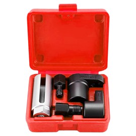 DASBET 5PCS O2 Oxygen Sensor Socket | Automotive O2 Sensor Socket Offset Wrench Remover Tool and Thread Chaser Set for Removing and Installing Oxygen Sensors Hex Vacuum Switches (Red)