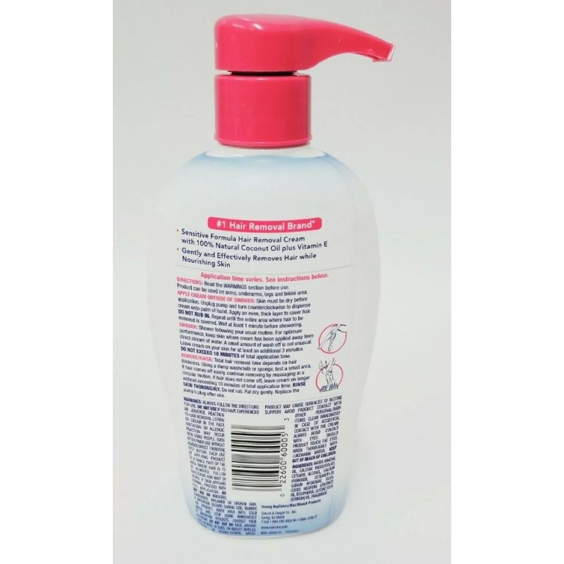Nair Sensitive Formula Shower Power Hair Remover Coconut Oil &