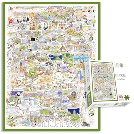 Comical Map Of Wiltshire, Artwork By Tim Bulmer - 1000 Piece Puzzle For Adults, Large Puzzle 66cm X 50cm In Size. Challenging To Complete But Fun And Humorous…