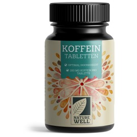 Koffeintabletten 365x - 200 mg Koffein pro Tablette - optimal hochdosiert - laborgeprüft mit Zertifikat (Koffein-Gehalt & Reinheit) - ohne unerwünschte Zusätze - Vorrat für 365 Tage - 100% vegan