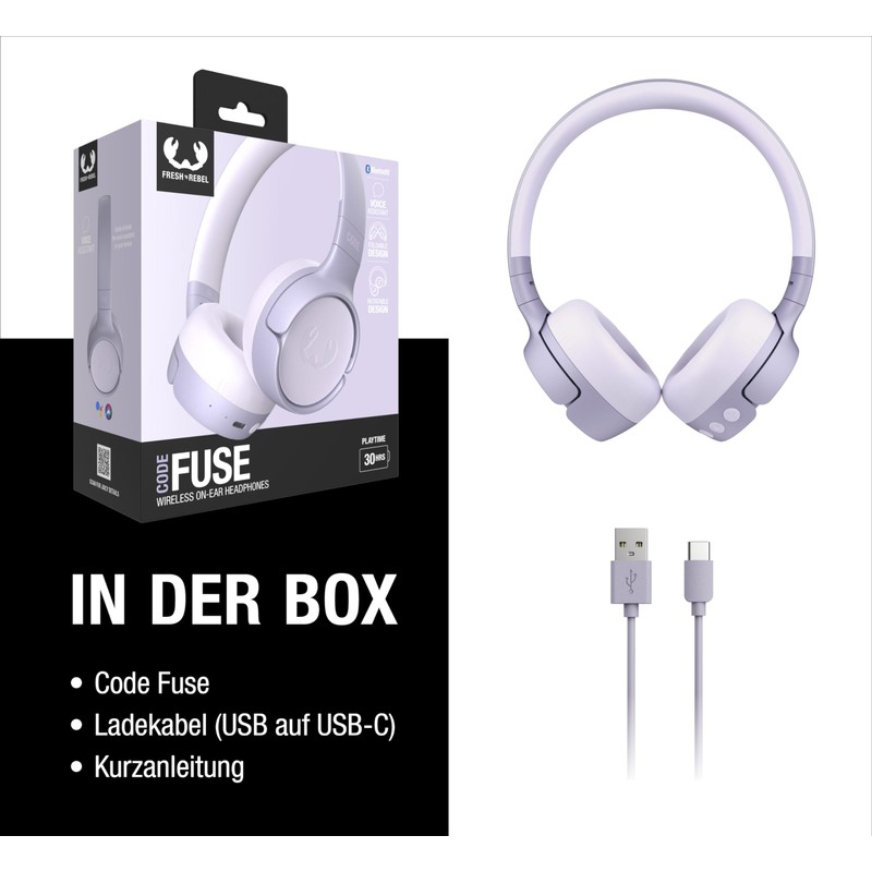Fresh 'n Rebel Code Fuse Bluetooth Headphones On-Ear Wireless 30