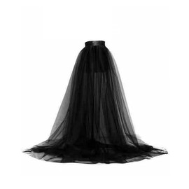 Springcmy Women Tulle Tutu Long Skirts Wedding Party Cocktail Prom Bandage Mesh Maxi Dress (Black, OneSize)