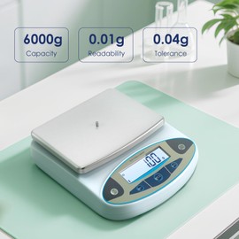 Antstone lab Scale 6000g x 0.01g Digital Gram Scale 0.01g Accuracy High Precision Scientific Analytical Balance for Laboratory, Jewelry Weighing (6000g, 0.01g)