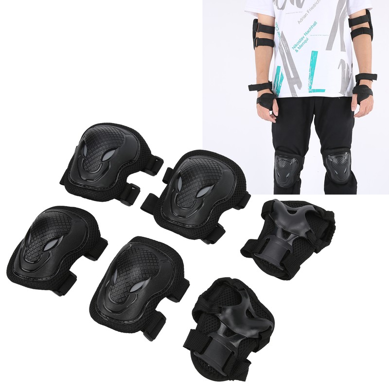 Roller Skate Protection Gear Set Adjustable Knee Elbow Pads Wrist