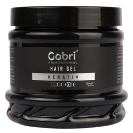 Gabri Professional Hair Gel Series 250 ml - Strong Hold Hair Styling Gels - High Gloss, Anti-Frizz Effect, Edge Control - For All Hair Types (250 g (1 Pack), Keratin)