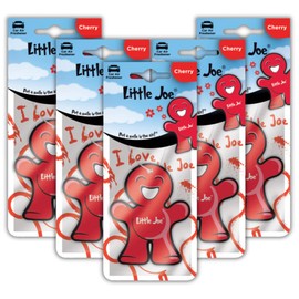 Little Joe Paper Car Air Freshener, 30-Day Long-Lasting Fragrance, Hanging Scented Novelty Freshener for Car Interior Home Boat Caravan - 5 Pack of Cherry