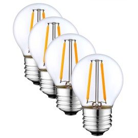 SleekLighting 4 Watt G16 E26 LED Filament Globe Light Bulb,Dimmble (35W Incandescent Replacement) Warm White 2700K - 4 pack