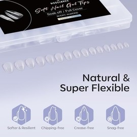 modelones Uñas Postizas Cortas De Almendra Modelones - 510 Puntas De Gel Preformadas Semimate Cobertura Total Kit De Uñas Acrílicas Postizas Para Exte