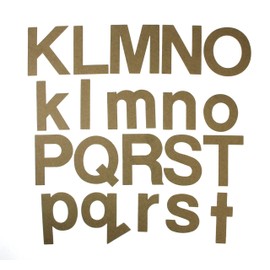 4" Block Font uppercase or lowercase chipboard alphabet [Choose case, numbers, thickness]