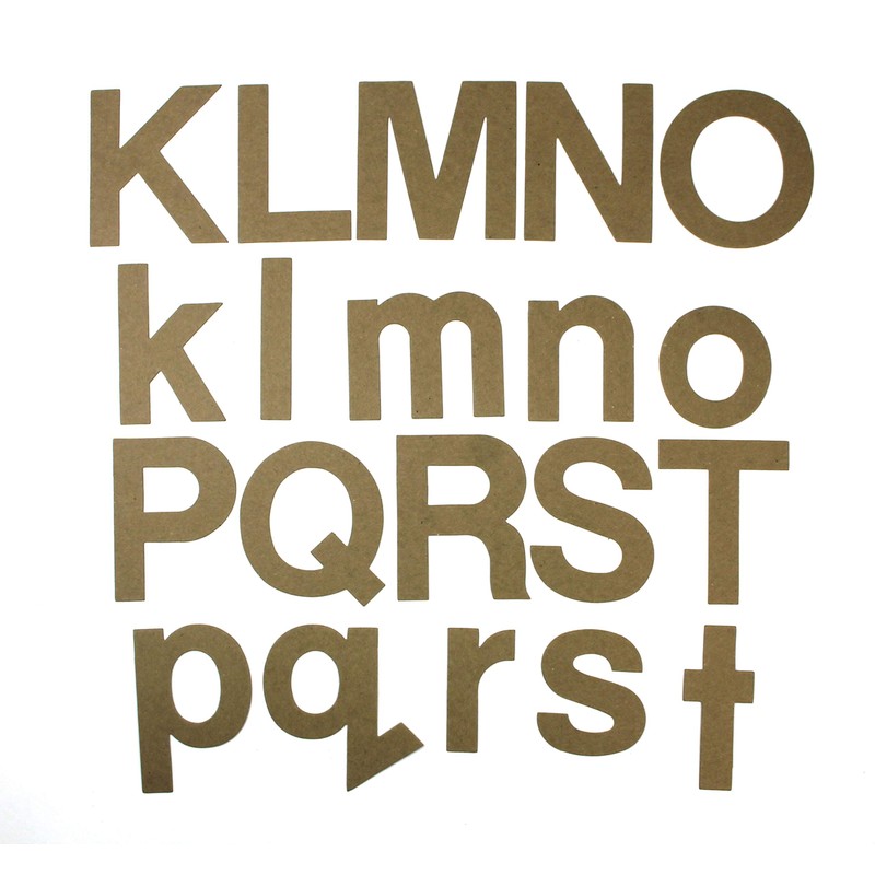 4" Block Font uppercase or lowercase chipboard alphabet [Choose case,