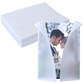 100 Pack Pre-Folded Vellum Jackets for 5x7 Invitations -Vellum Envelope for Wedding Invitations Wraps - Bulk Translucent Paper Envelope Liners for Wedding Cards