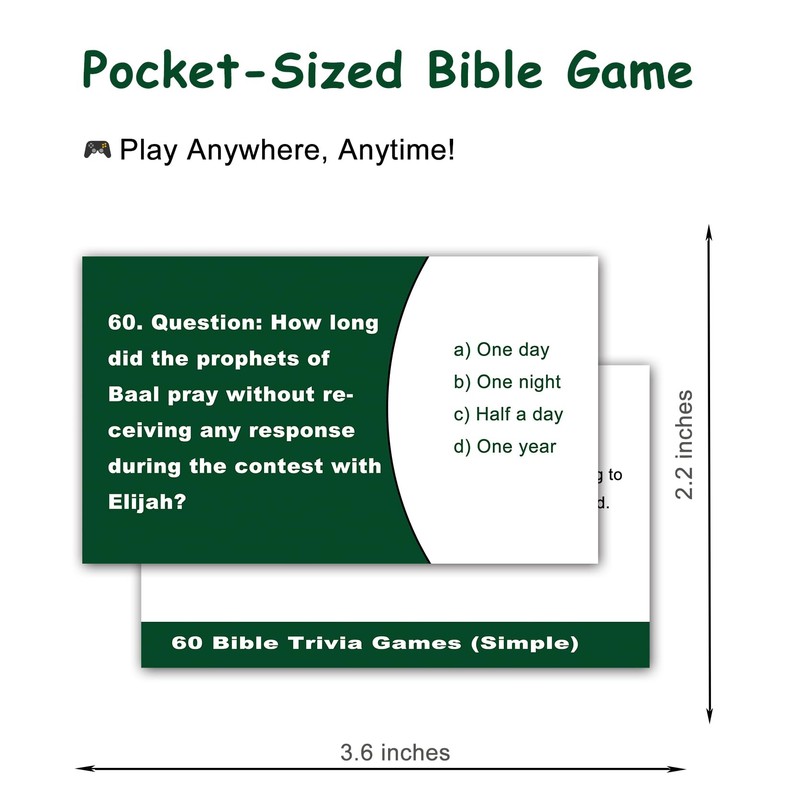 Woifish 180 Bible Trivia Board Games Cards for Adults and