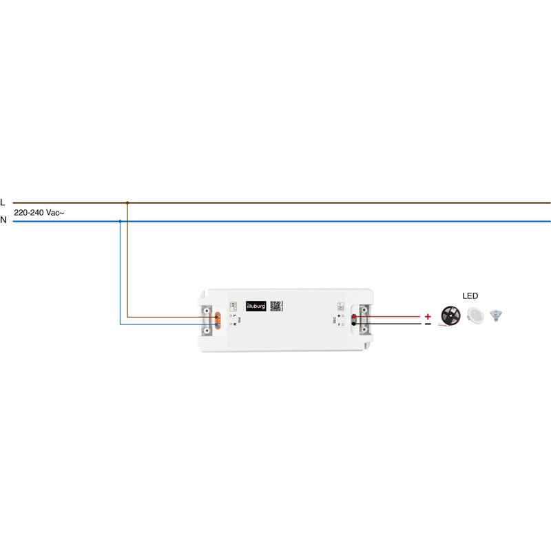 illuburg LED Driver 24V 60W Flat Flickerfree for LED Strip