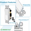 Greencycle Single Pole Rocker Light Switch,Paddle Light Switch 15 Amp,Sp