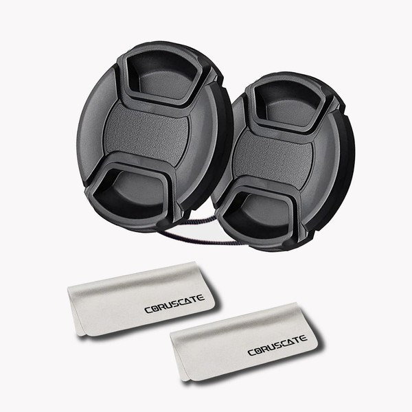 2pcs 58mm Lens Cap Cover(and Easy to Install and Remove)+2pcs
