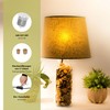 ledscom.de FLAKO Table Lamp, Textile Cable Black, Lampshade Black, Includes