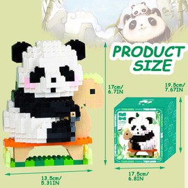 Panda Mini Building Blocks Set,Panda Cute Micro Blocks,Cute Micro Animal Construction Sets,Cute Animal DIY Mini Building Blocks,Gift for Adults and Children,for Home and Office Decoration